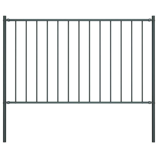 Panneau de clôture avec poteaux en acier thermolaqué 1,81 x 1 m anthracite