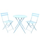 Set table pliante + 2 chaises bleues