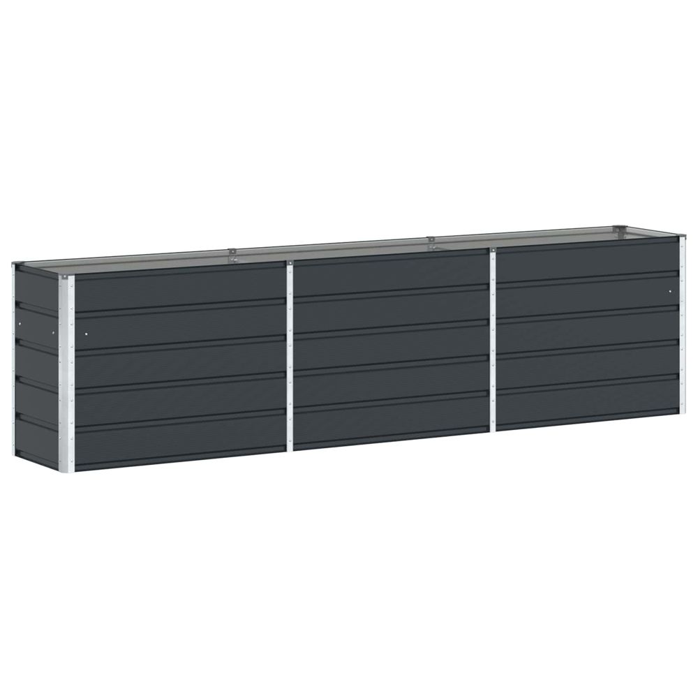 Jardinière anthracite 290 x 50 x 75 cm acier galvanisé