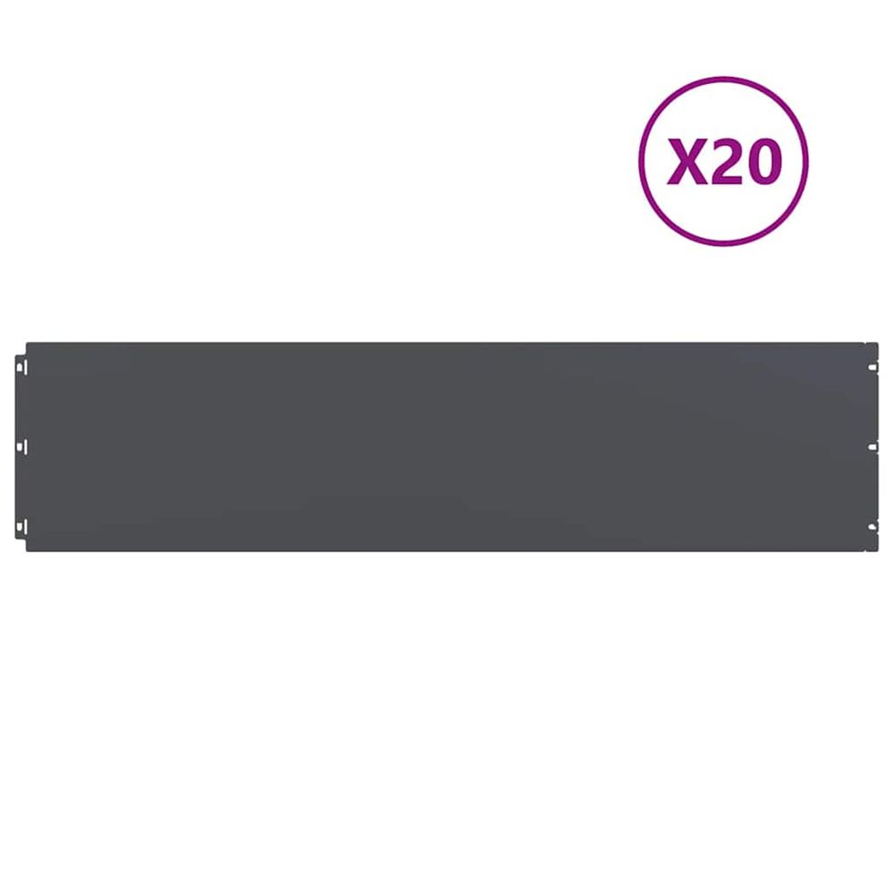 Bordure de pelouse 20 pc 25 x 103 cm acier anthracite