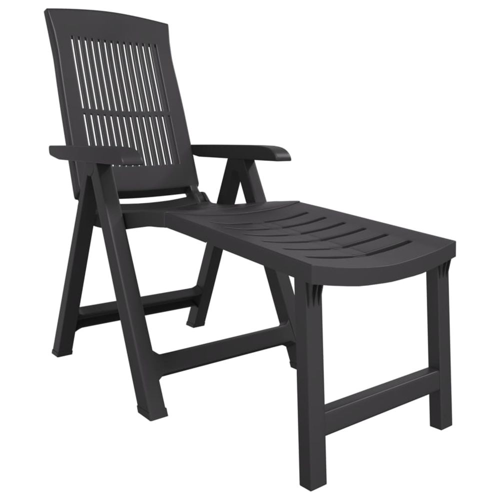 Chaise longue anthracite plastique bain de soleil