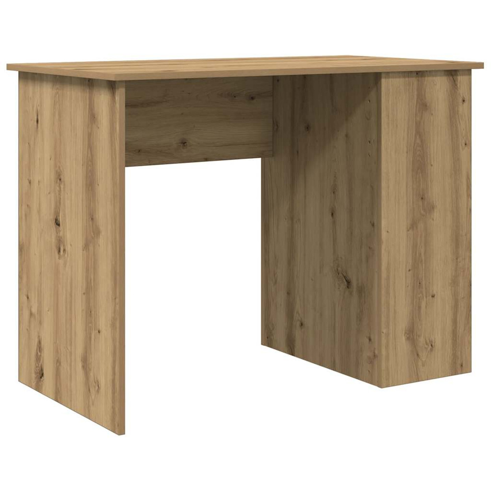 Bureau chêne artisanal 100x55x75 cm bois d'ingénierie