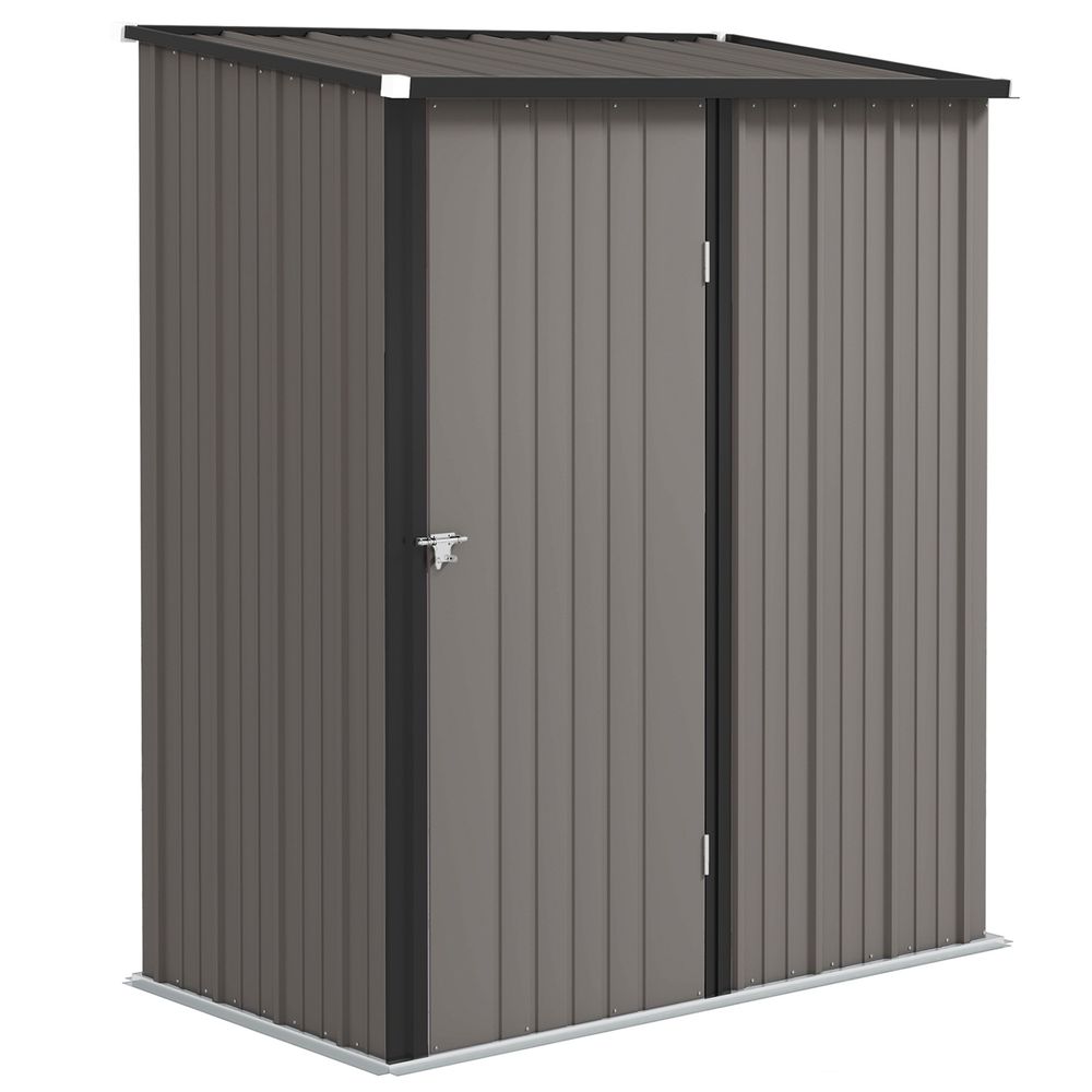 Abri de jardin acier galvanisé gris clair 161,5 x 94,5 cm porte verrouillable - comfortxl outdoor living