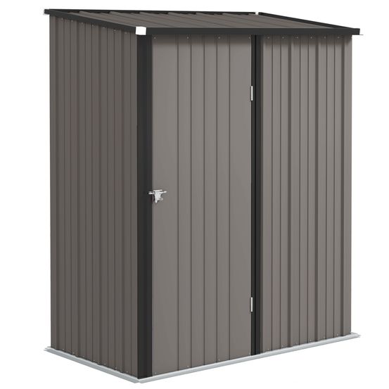 Abri de jardin acier galvanisé gris clair 161,5 x 94,5 cm porte verrouillable - comfortxl outdoor living
