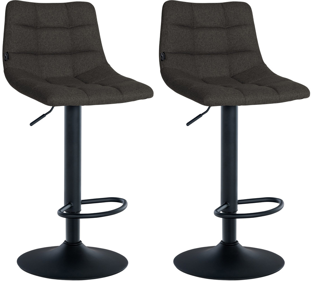Lot de 2 tabourets de bar jerry tissu noir