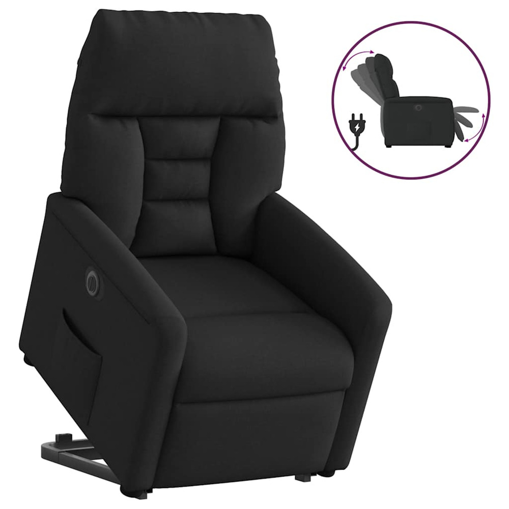 Fauteuil inclinable électrique noir tissu