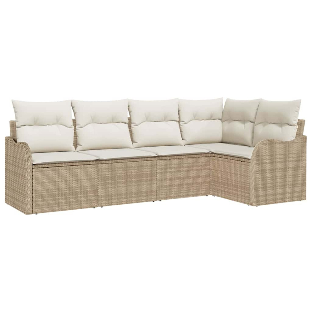 Ensemble de canapé de jardin beige polyrotin