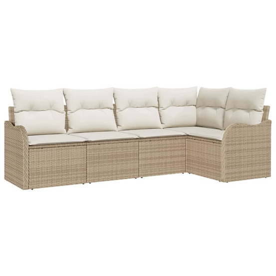 Ensemble de canapé de jardin beige polyrotin
