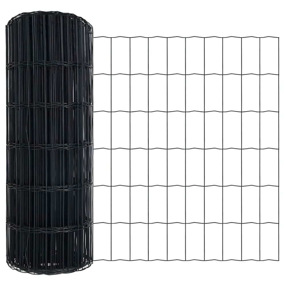 Clôture euro 0,8 x 25 m fer revêtu de pvc gris