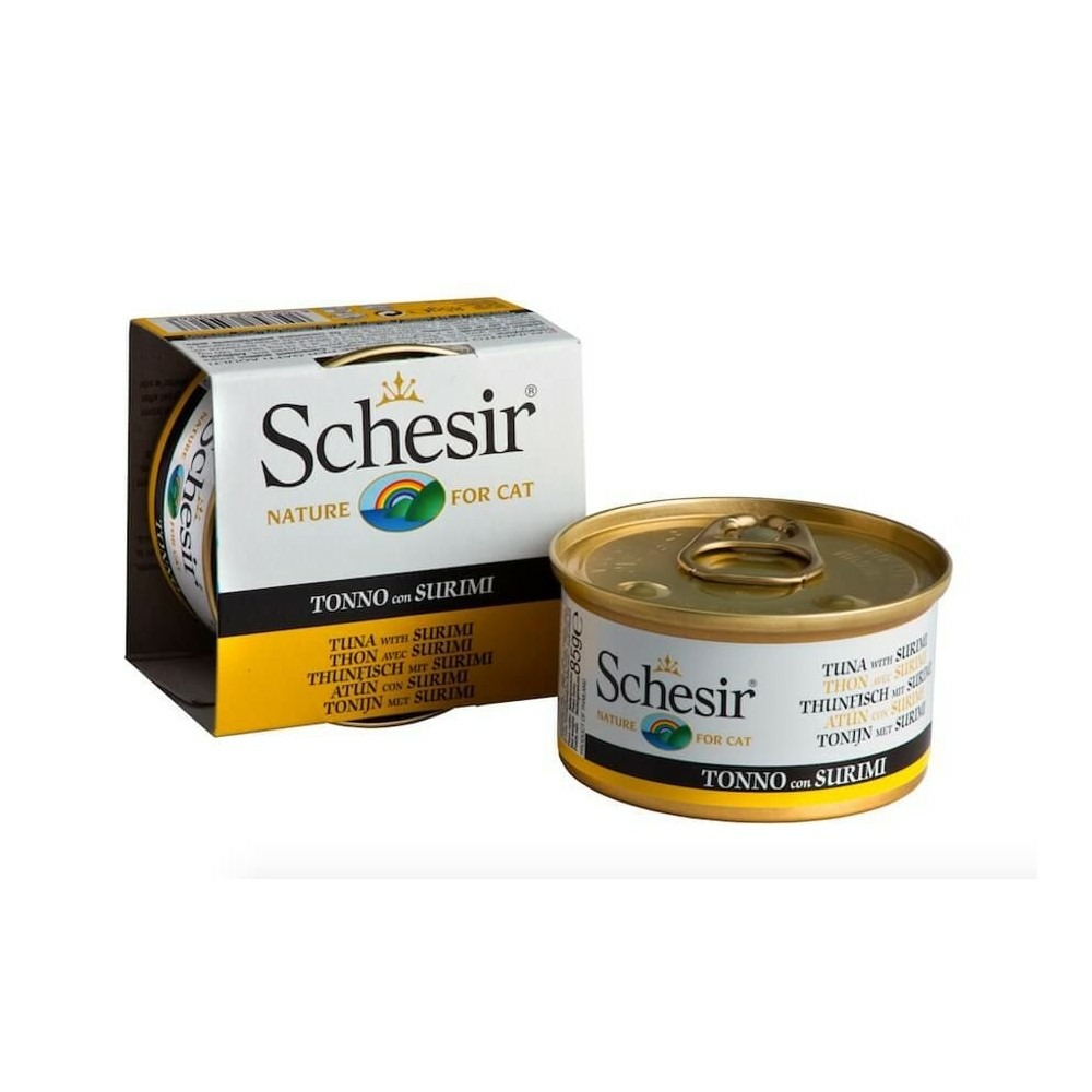 Pâtée en gelée thon/surimi chat (boite 85g) - schesir 85 g