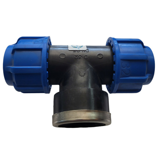 Té femelle à compression - d32 mm x 1-1/4 pouce