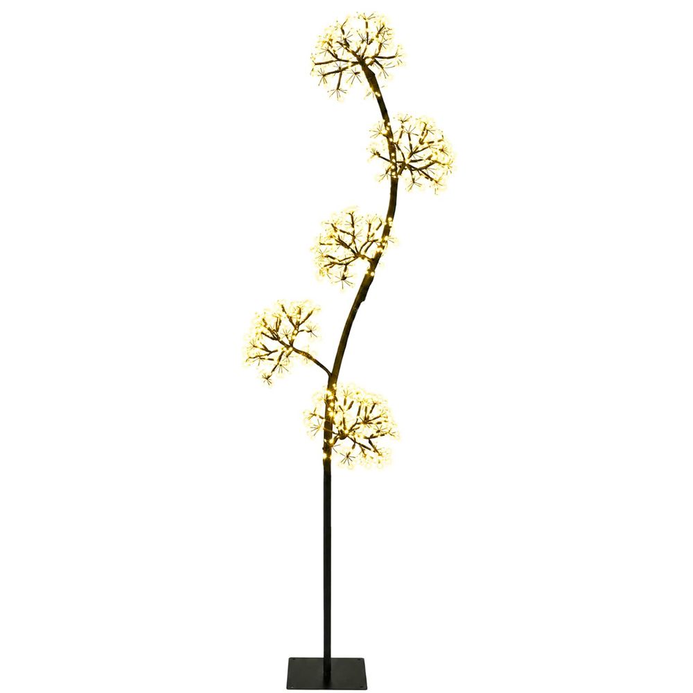 Sapin de noël à led en forme de s noir 20 x 20 x 175 cm acier
