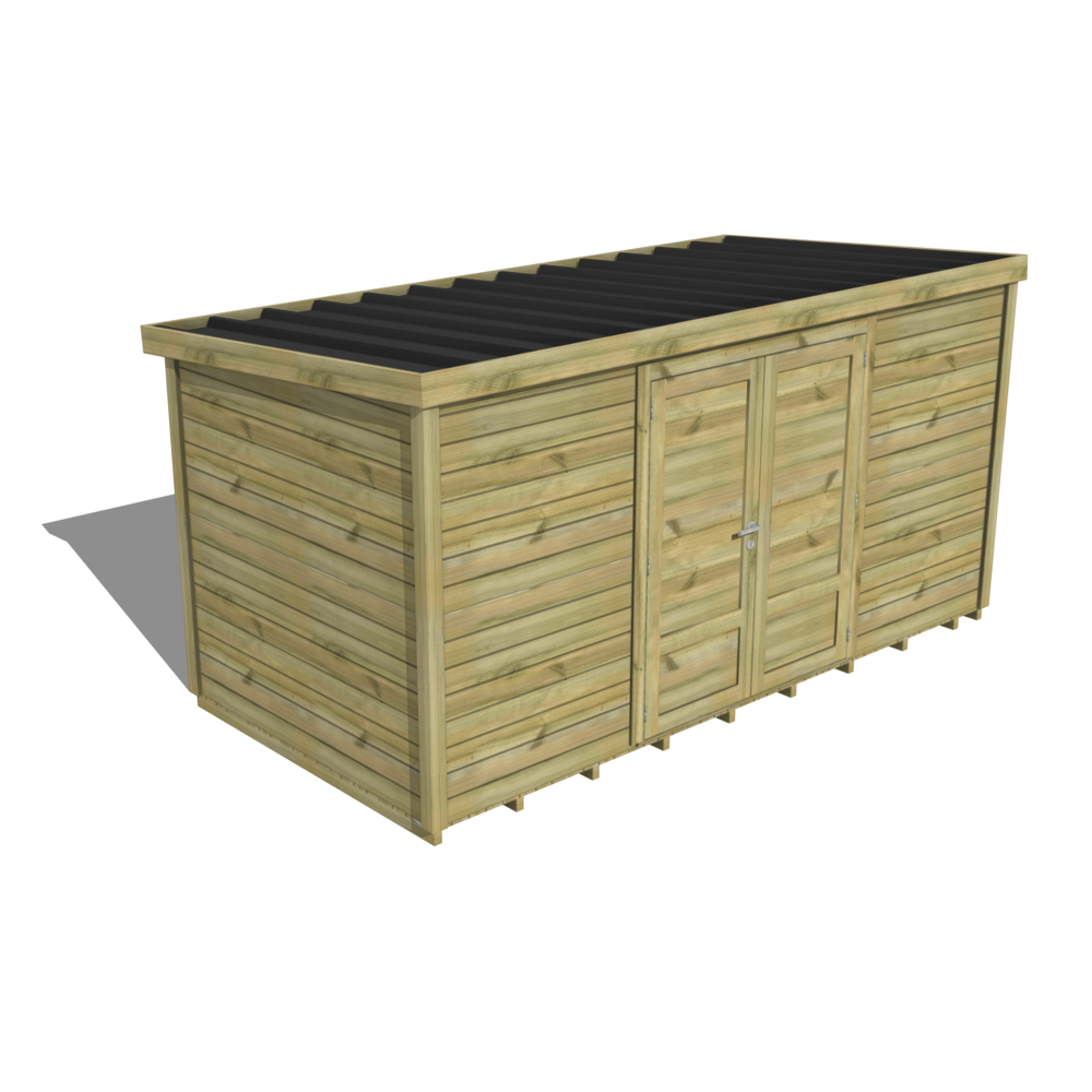 Abri de jardin bois pin traité autoclave 27mm - essentiel - 4,34x2,14m / 9m2 - bac acier - plancher bois
