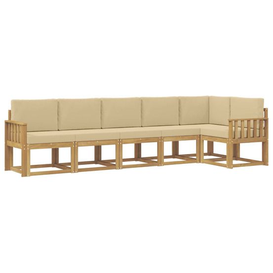 Ensemble de canapés d'extérieur 6 pc blanc et beige polyester