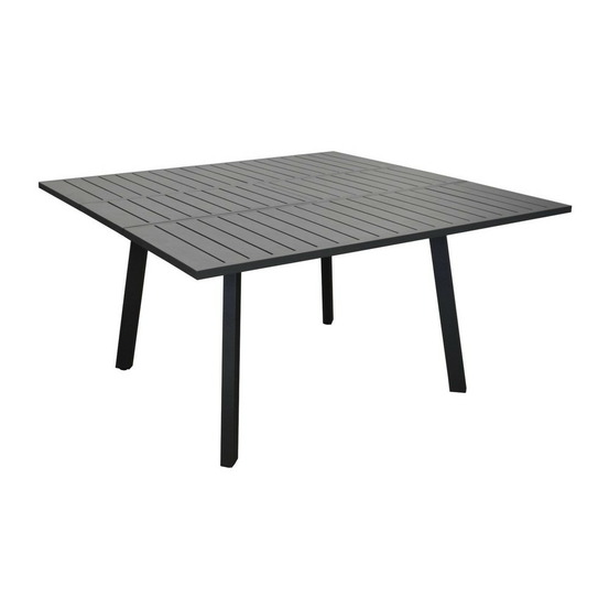 Table de jardin extensible 6/8 personnes barcelona - graphite 100/145x145 cm