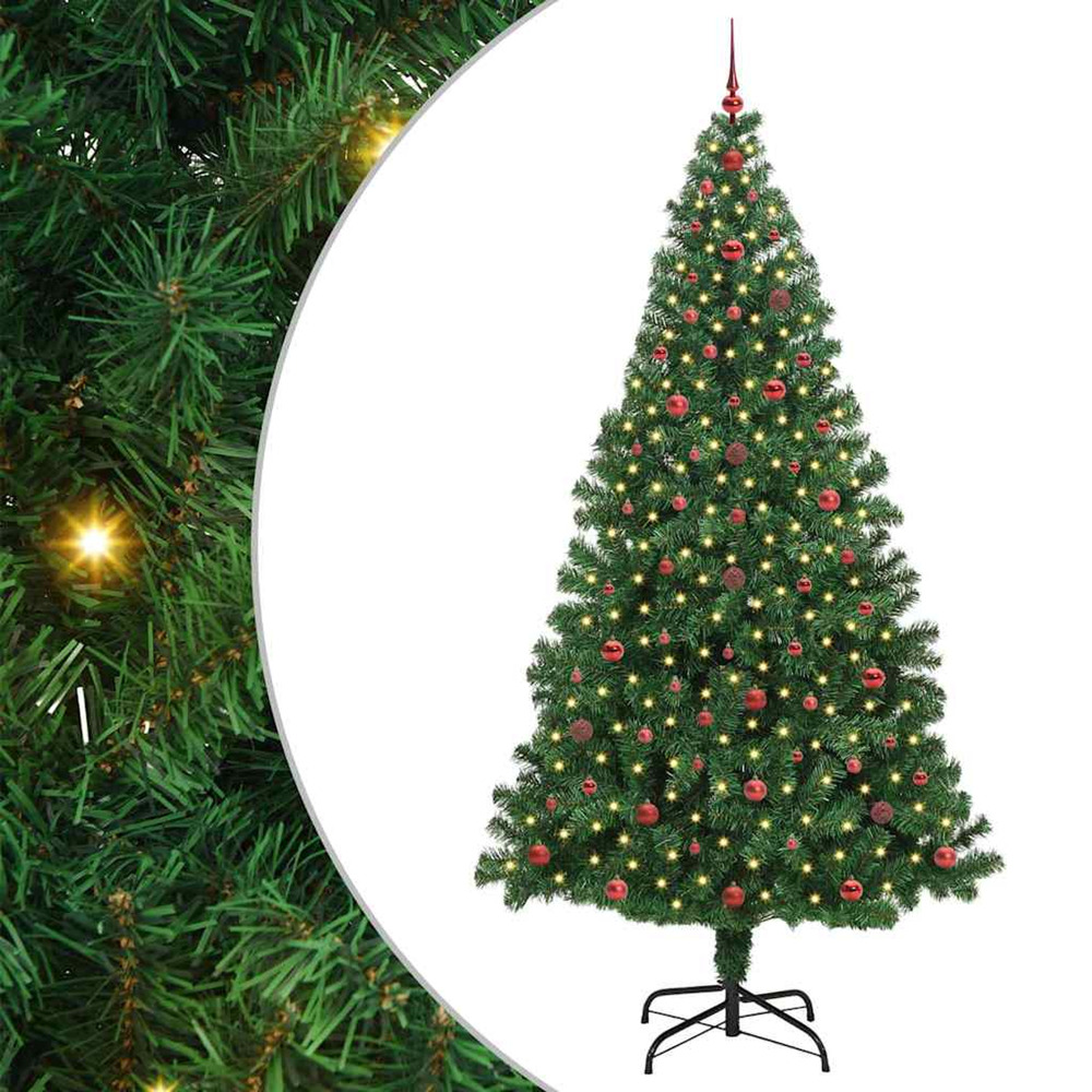 Sapin de noël artificiel vert 240 cm pvc, acier et plastique