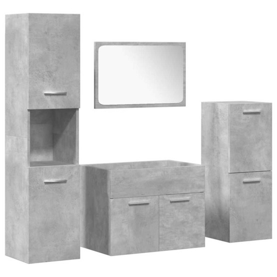 Ensemble de meubles de salle de bain 4 pcs gris béton