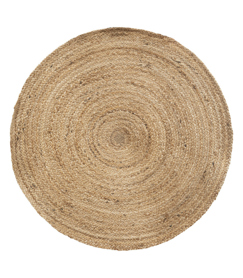 Tapis décoratif en jute beige naturel d 80 cm