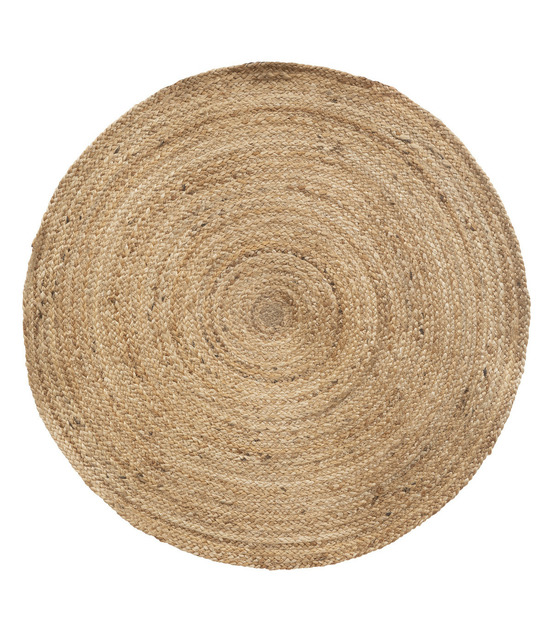 Tapis décoratif en jute beige naturel d 80 cm