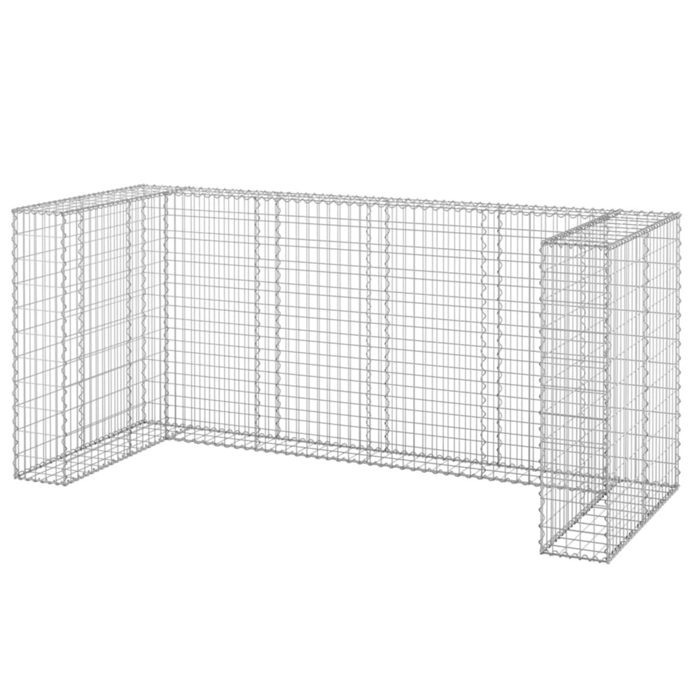 Mur en gabion pour poubelles acier galvanisé 254x100x110 cm