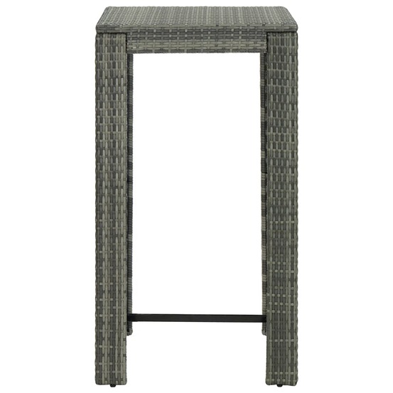 Table de bar de jardin gris 60,5x60,5x110,5 cm résine tressée