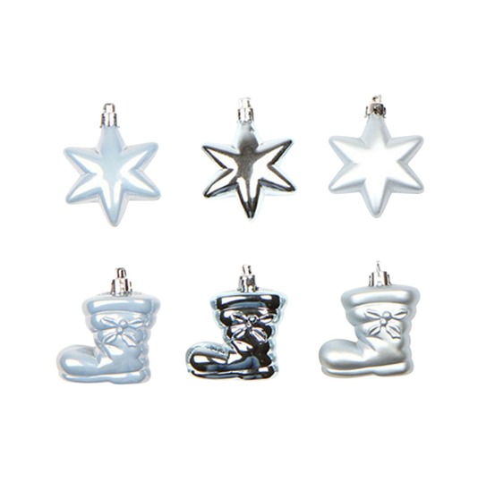 Lot de 6 boules de sapin en forme de botte