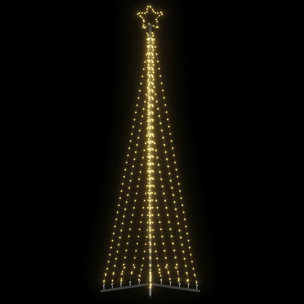 Grand sapin de noël lumineux led jardin 8 modes d'éclairage blanc chaud 3 m
