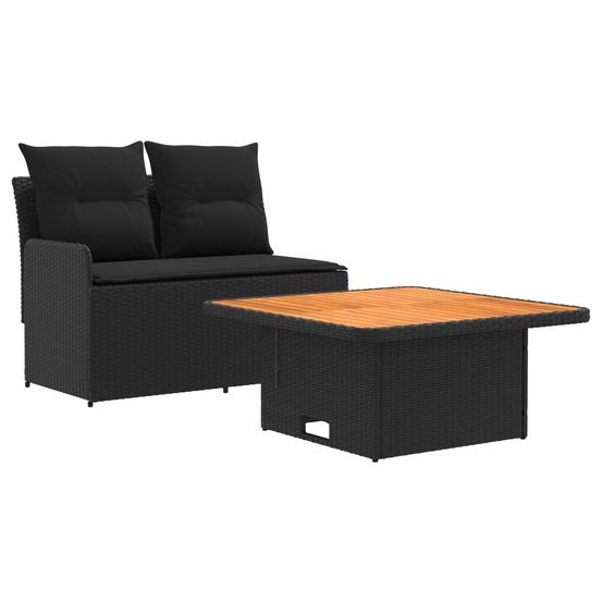 Canapé de jardin avec accoudoirs et table relevable 2 pièce