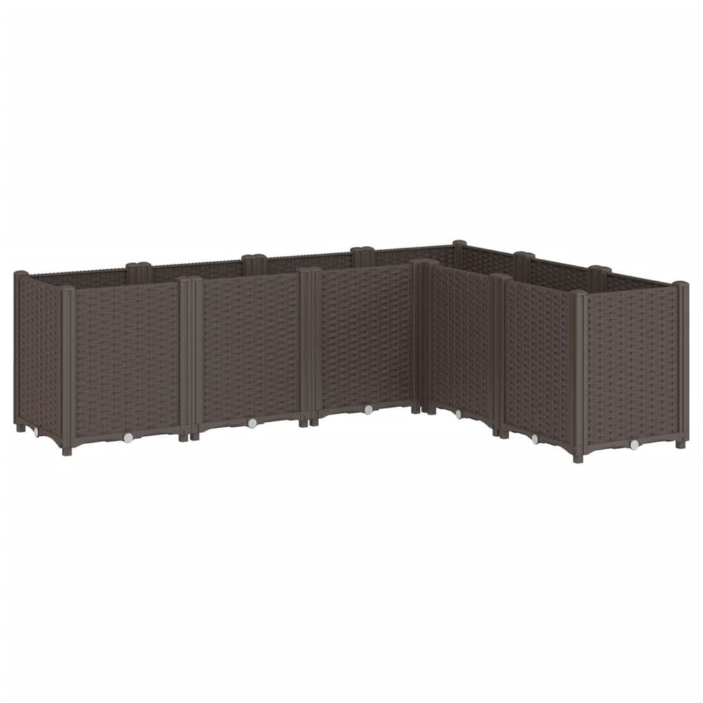 Jardinière d'extérieur marron 160x120x53 cm polypropylène