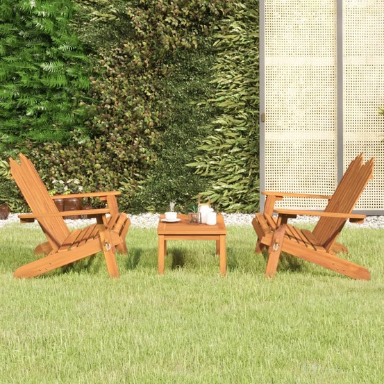 Ensemble de salon de jardin adirondack 3 pcs bois acacia solide