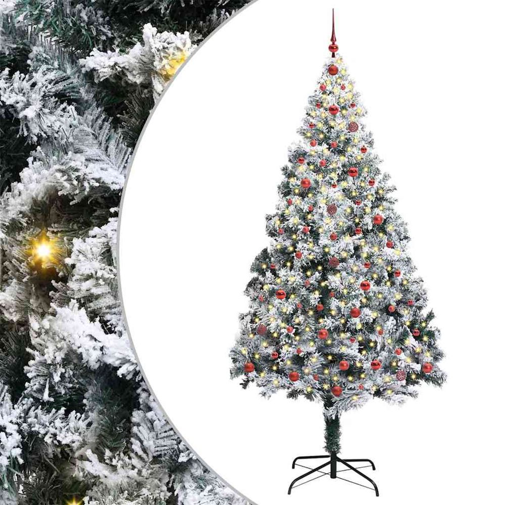 Sapin de noël artificiel blanc 240 cm pvc, acier et plastique