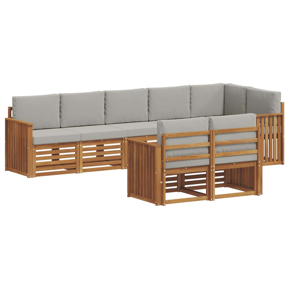 Ensembles de canapés avec coussin 8 pcs gris naturel et clair