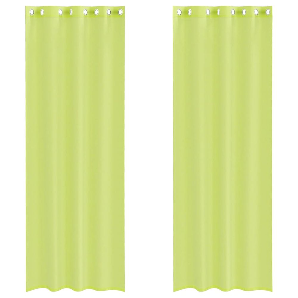 Rideaux en voile avec œillets 2 pcs vert pomme 140x300 cm