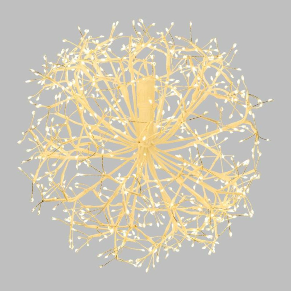 Branche ronde riche riche blanche ø40cm 576 microled flashled avec rameaux lotti