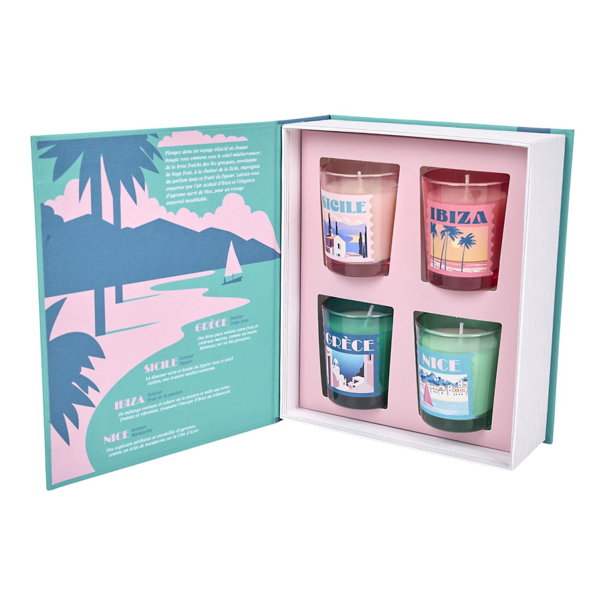 Coffret 4 bougies parfumées 