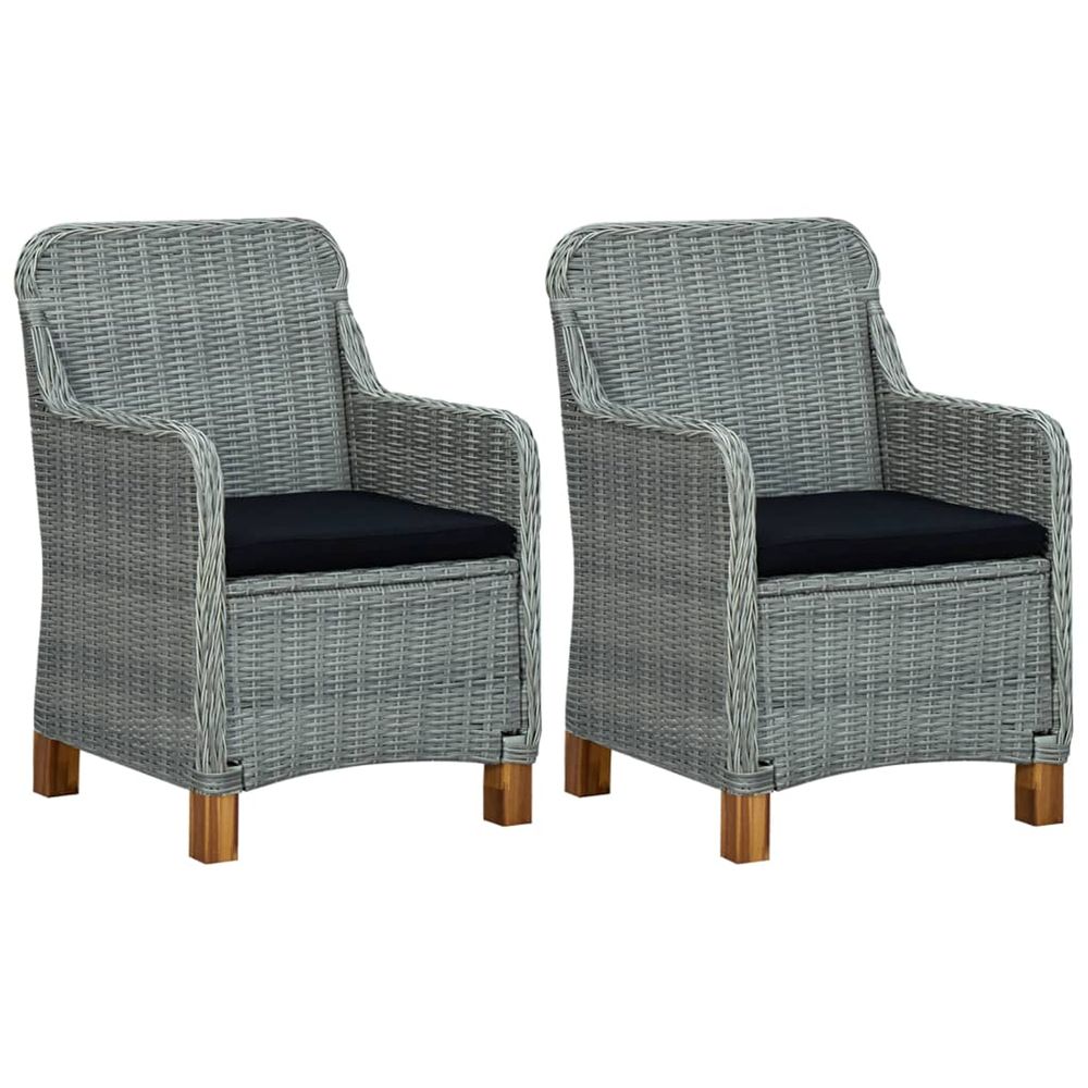 Chaises de jardin avec coussins 2 pcs