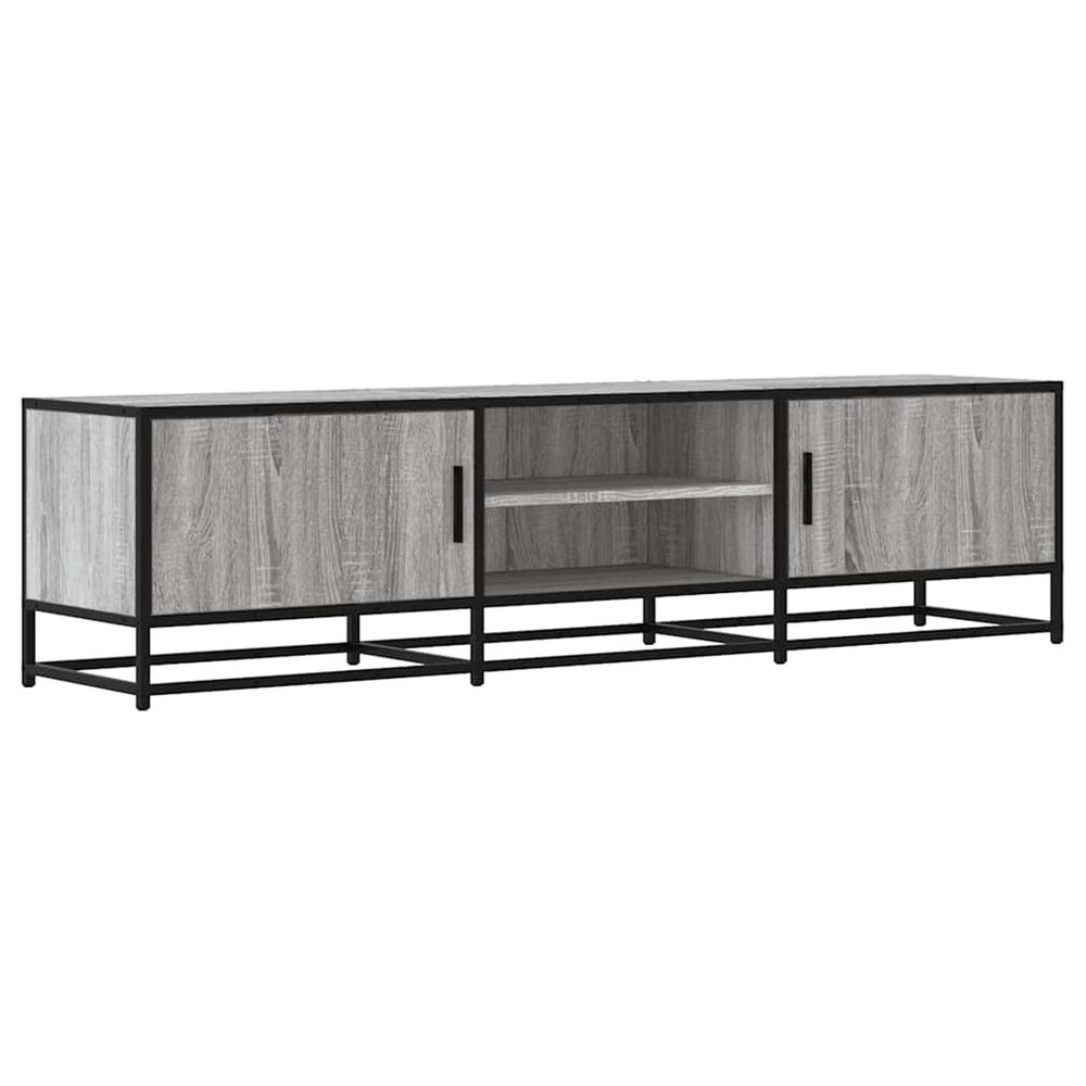 Meuble tv sonoma gris 160x35x41 cm bois d'ingénierie et métal