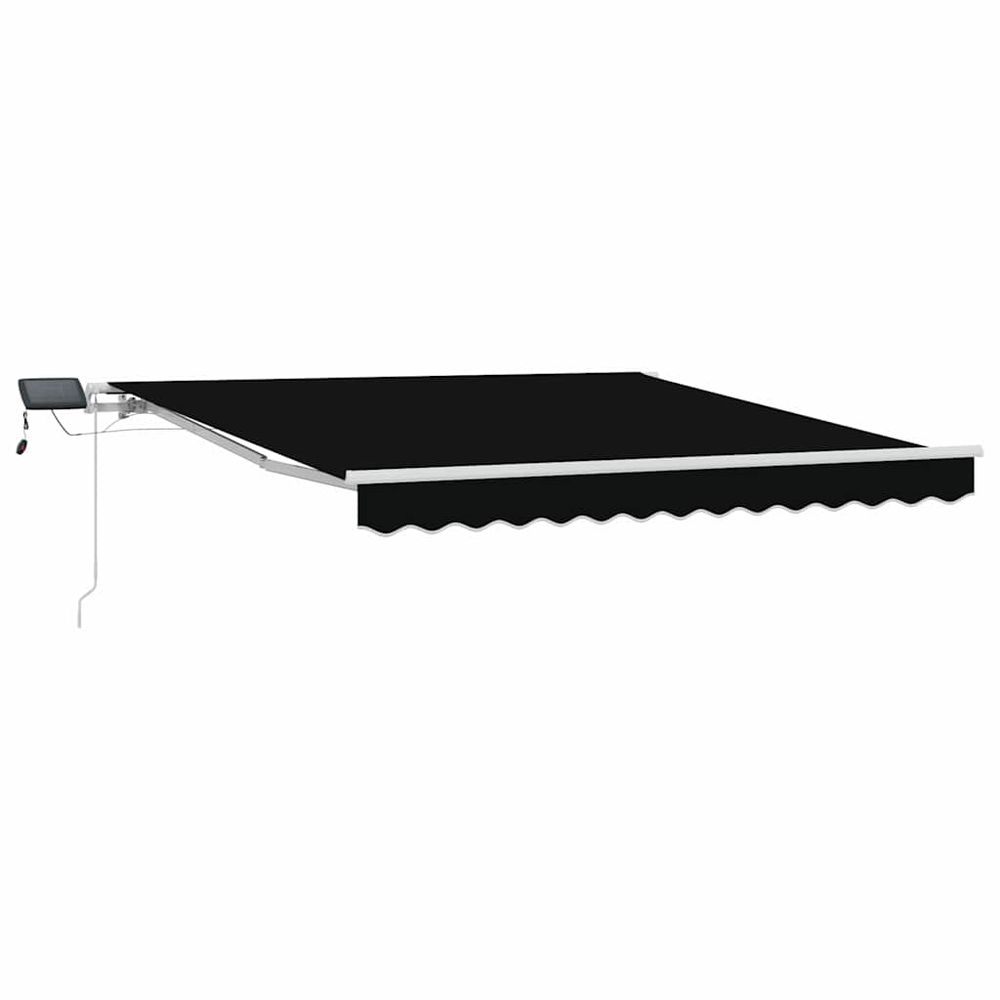 Auvent rétractable noir 300 x 250 cm tissu et aluminium