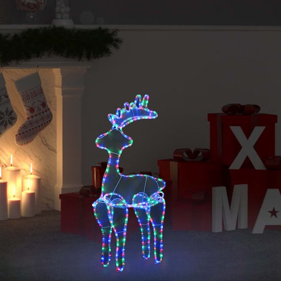 Décoration de noël de renne avec maille 306 led 60x24x89 cm
