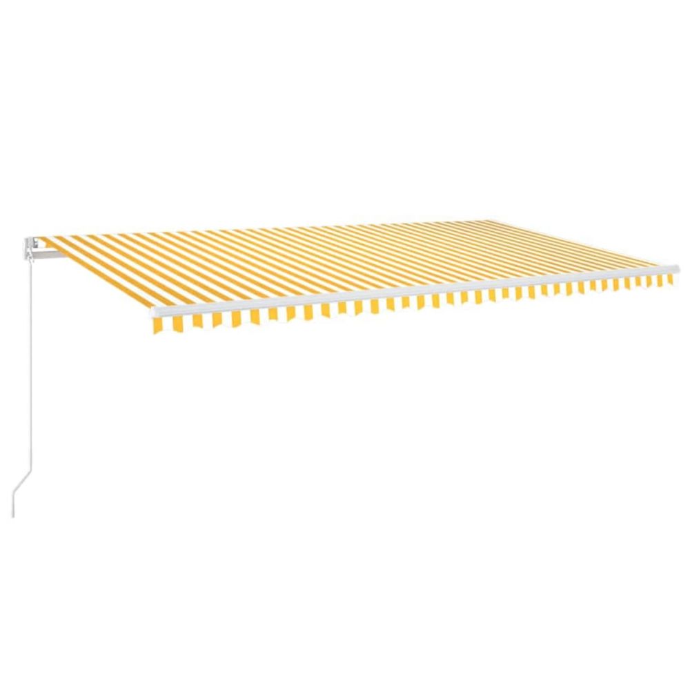 Auvent manuel rétractable avec led 600x300 cm jaune et blanc
