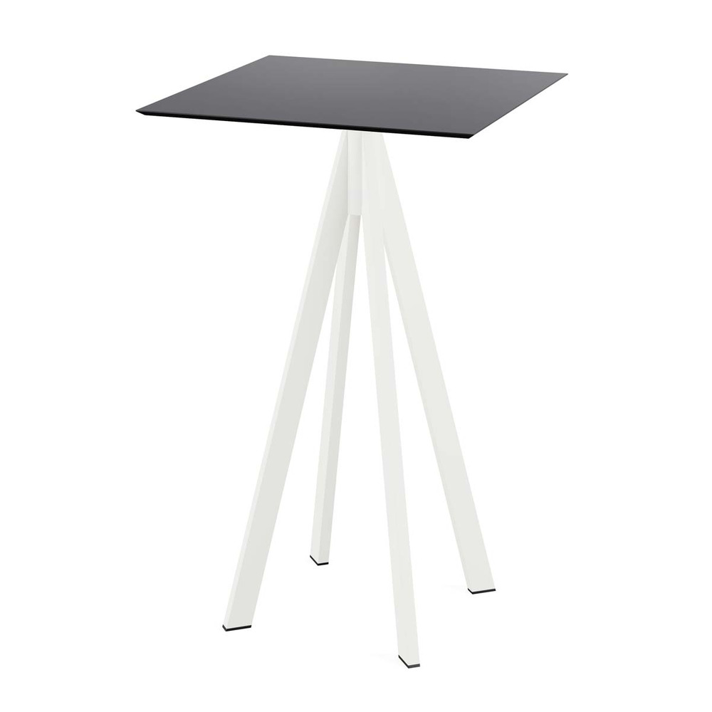 Mange-debout infinity avec piètement blanc + plateau hpl 70x70 cm - veba
