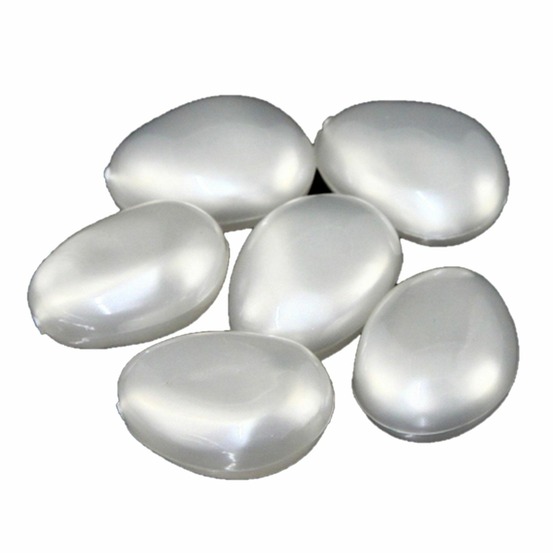 Pierres de table décoratives brillantes - rond - blanc