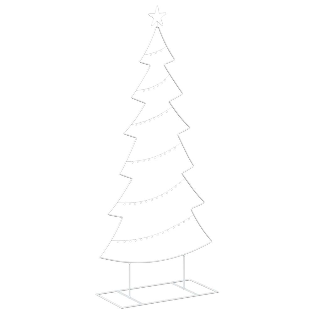Sapin de noël en métal avec support kuopio 180 cm acier blanc