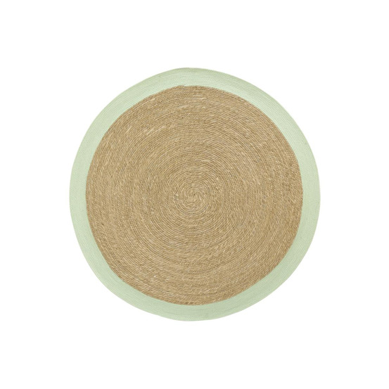 Tapis en jonc 120 cm naturel bordure colorée