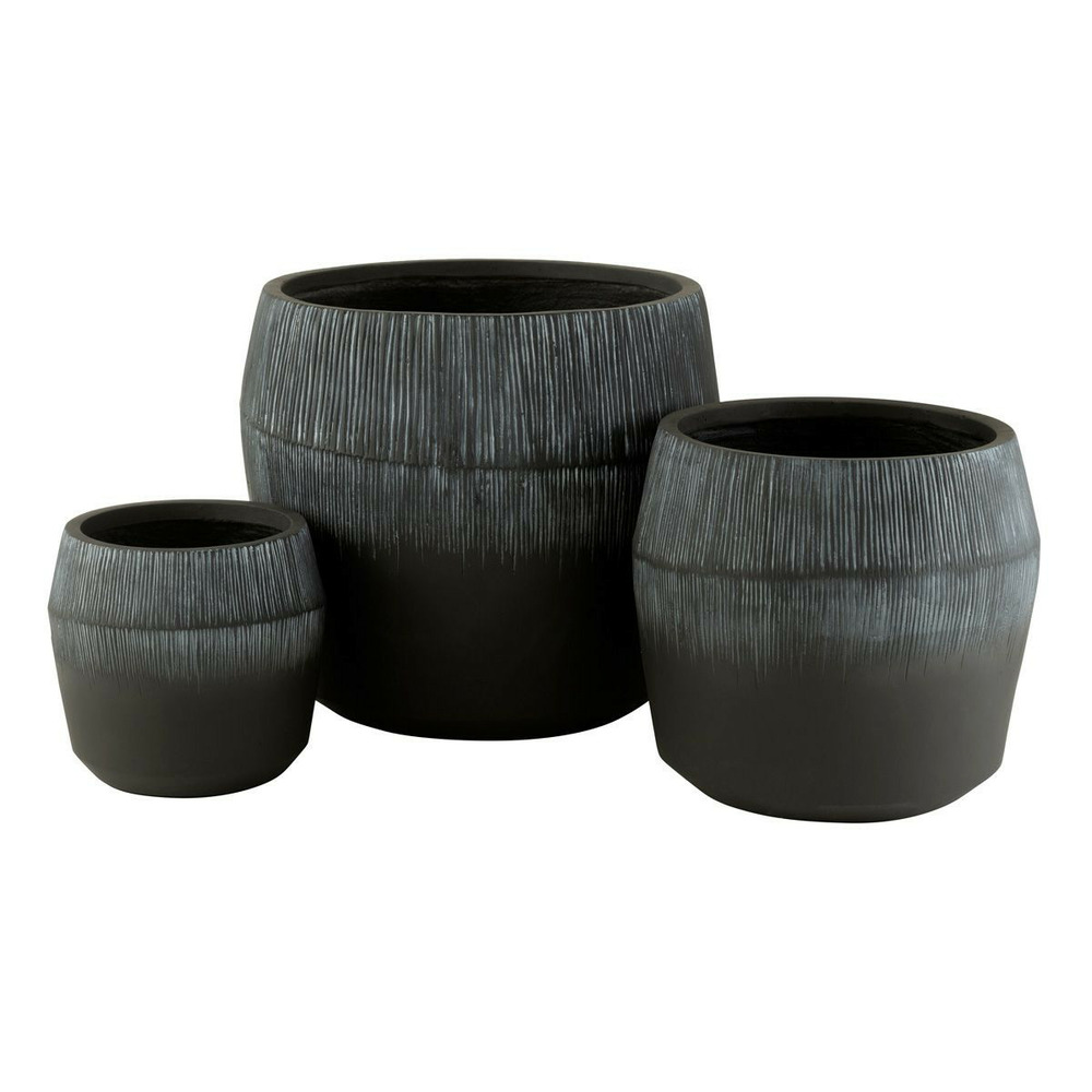 Lot de 3 cache-pots en argile 