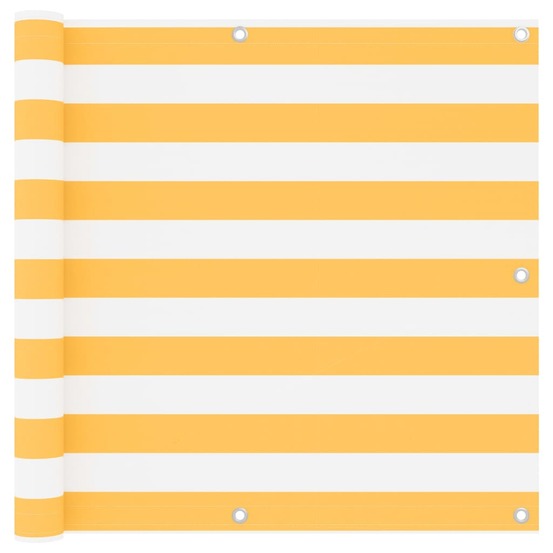 Écran de balcon blanc et jaune 90x600 cm tissu oxford