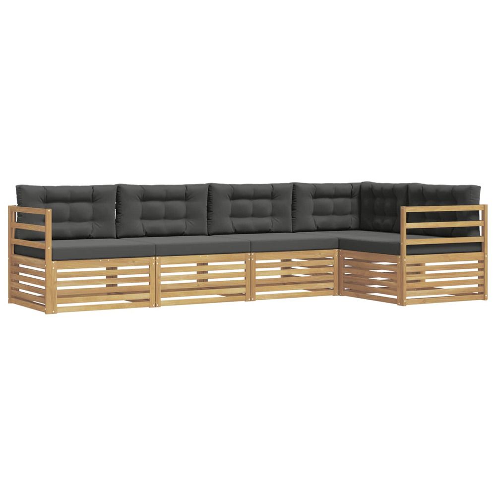 Ensemble de canapés d'extérieur 5 pc blanc et anthracite