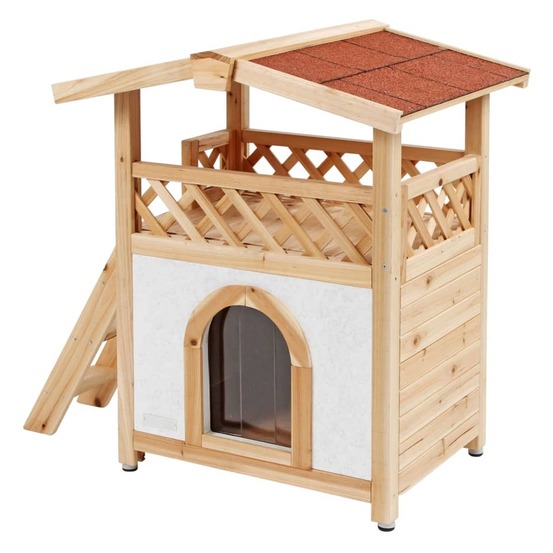 Maison pour chats tyrol alpin 88x57x77 cm marron clair
