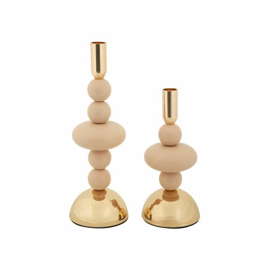 Bougeoir en métal galaxy (lot de 2) rose et doré