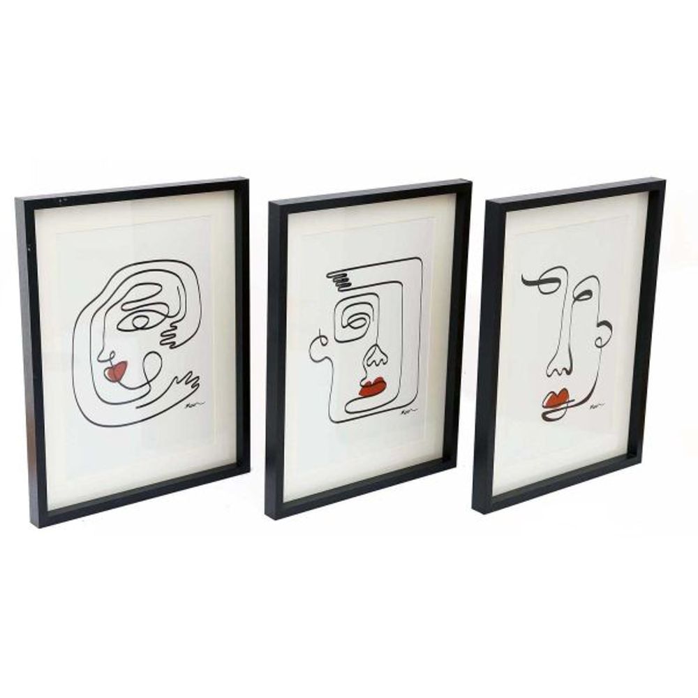 Assortiment de 3 cadres visages